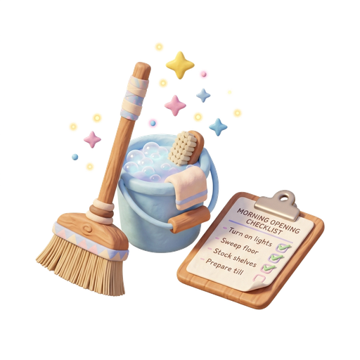 Kebersihan Pagi Toko 3D